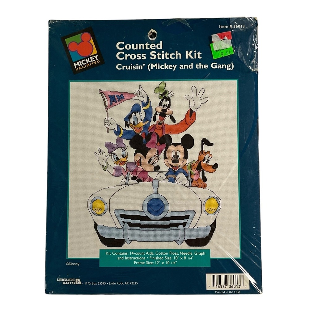 Mickey Unlimited Cross Stich Kit Cruisin Mickey‎ and the Gang Counted 36013 New